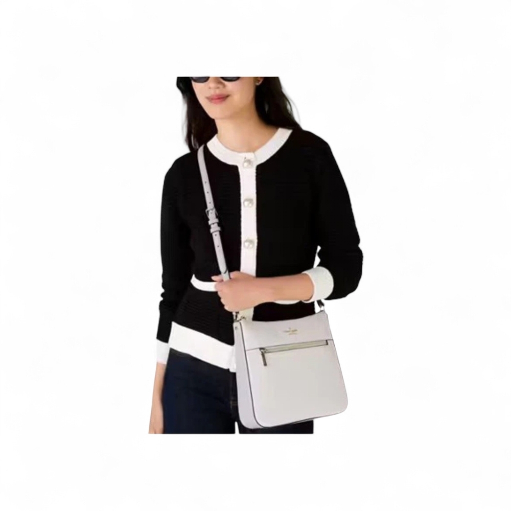 kate spade White and Light Gray Two-Tone Crossbody Bag - Picture 3 of 3
